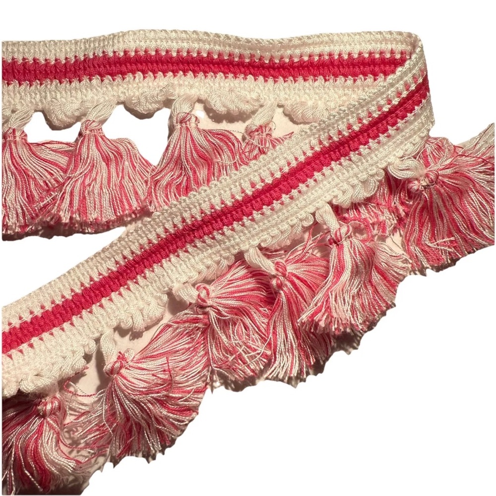 3-1/2"x1yd Fabric Tassel Trim Passementerie For Drapery Tapestry Upholstery